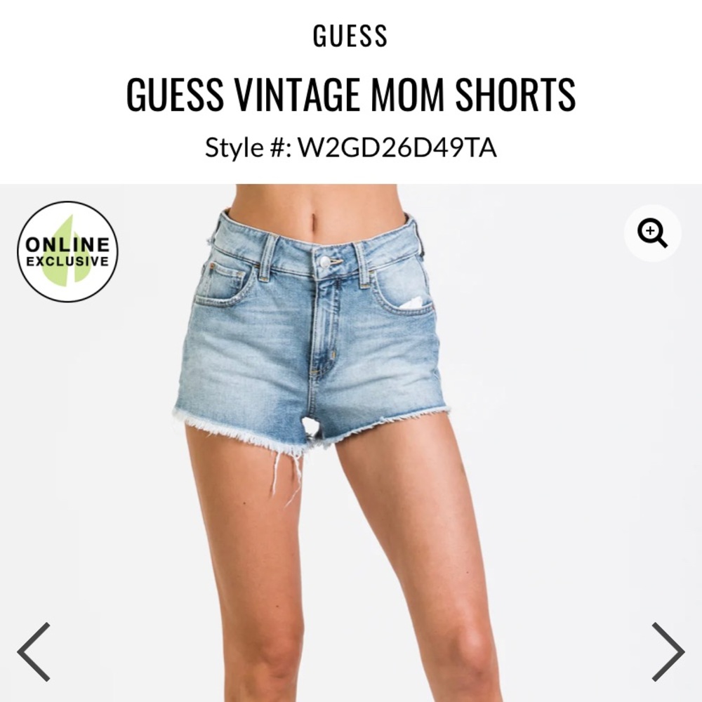 Brand new Guess vintage high rise “mom shorts”